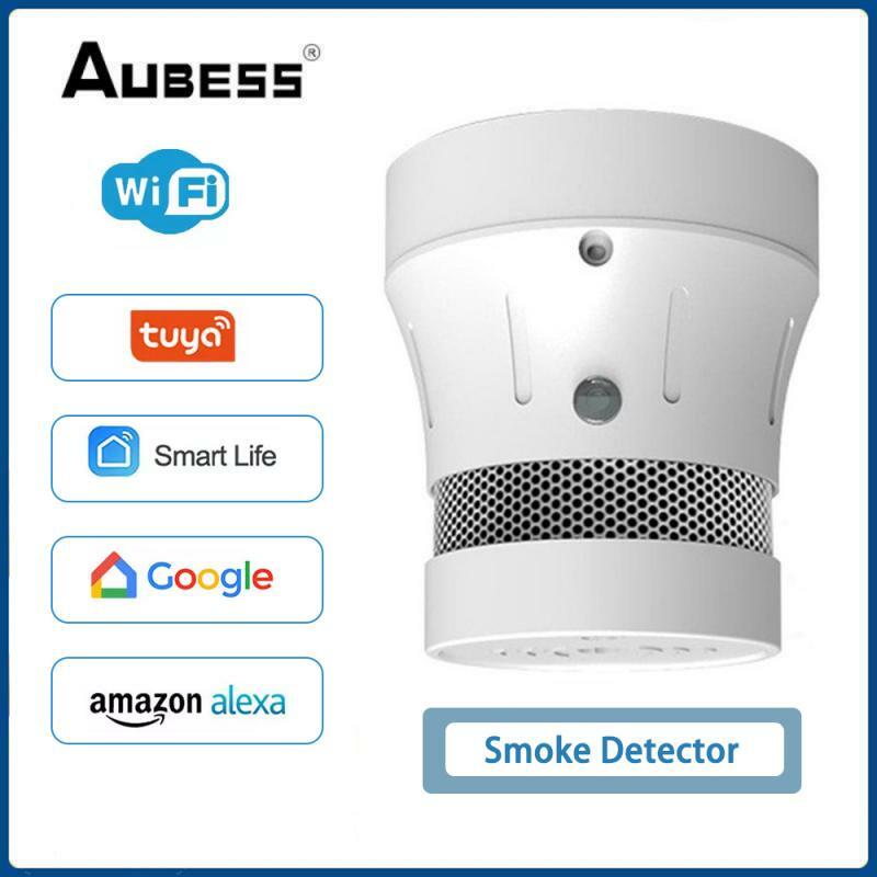 Tuya واي فاي الذكية كاشف حساس الدخان 2.4GHz حساسية عالية منع السلامة إنذار الذكية نظام الحماية المنزلي رجال الاطفاء