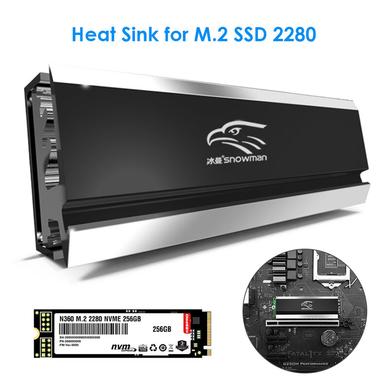 M.2 SSD NVMe المبرد برودة 2280 الحالة الصلبة قرص صلب المبرد M2 NGFF PCI-E NVME الألومنيوم بالوعة الحرارة التبريد الأجزاء الحرارية