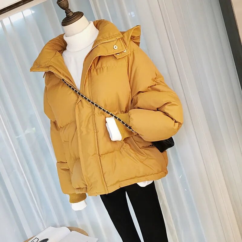 Student Cotton Coats 2022 New Korean Loose Down Cotton Parkas Jacket Winter Warm Hooded Cotton-Padded Parka Coats Womens Outwear #1