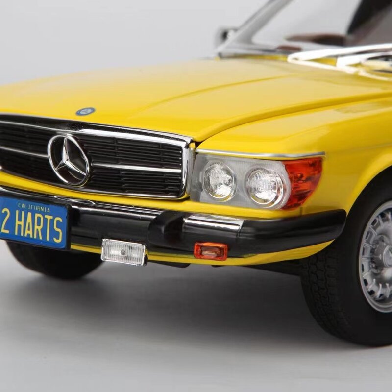 نوريف 1/18 لبنز 1979 450SL R107 ديكاست نموذج سيارة لعب صفراء هواية هدايا عرض مجموعة صفراء الحلي #6