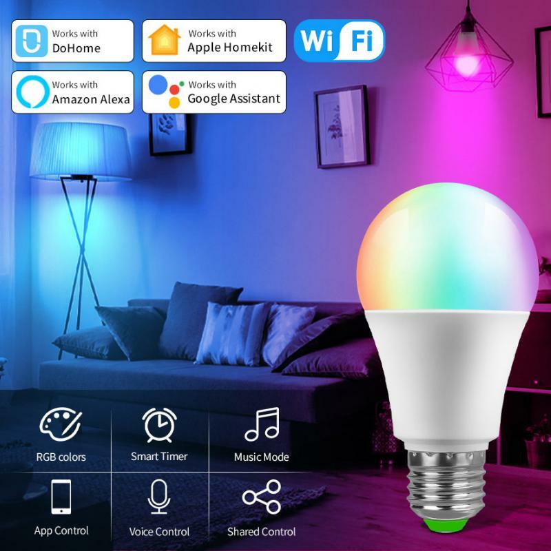 Homekit واي فاي/بلوتوث الذكية لمبة 12 واط E27 RGBCW الملونة عكس الضوء LED مصباح الموقت وظيفة العمل مع اليكسا جوجل المنزل DoHome APP #1