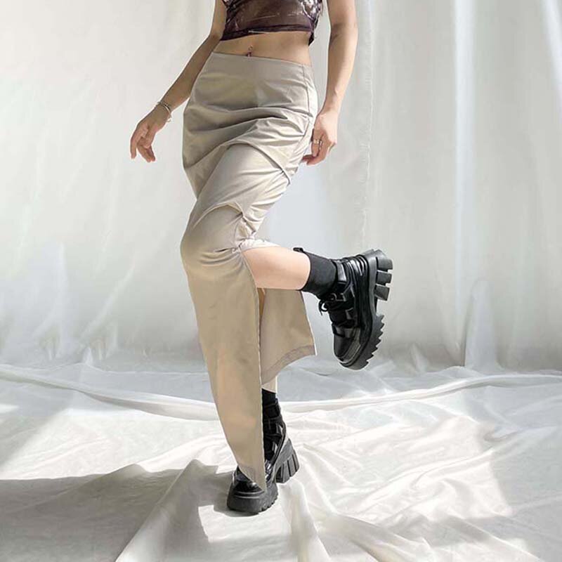 تنورة حريمي من weiياو Y2K موضة 2022 صيفية بطيات عتيقة ملابس خروج واسعة موضة تنورة قصيرة منخفضة الخصر
