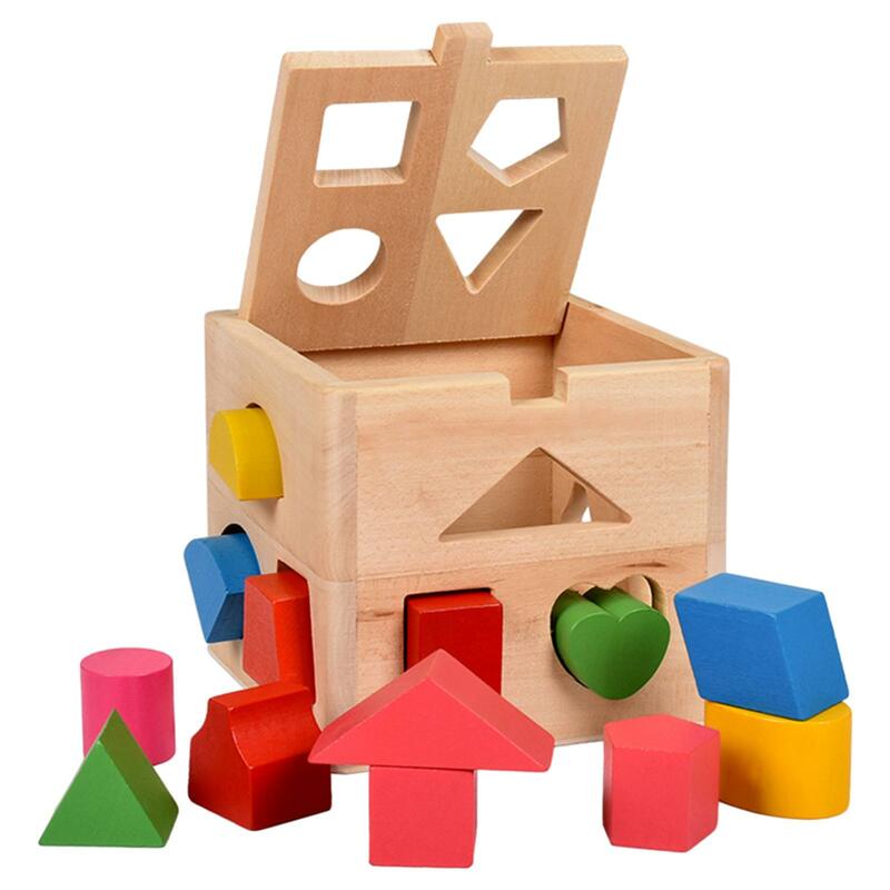 لعبة فرز شكل لون خشبي ، ألعاب تعليمية في وقت مبكر للبنين والبنات