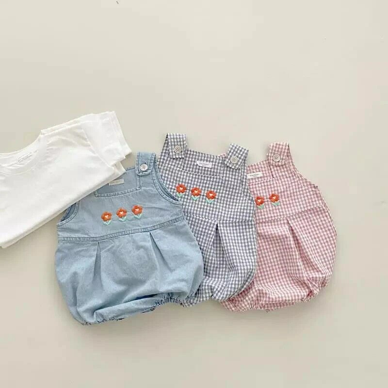 ملابس MILANCEL للأطفال حديثي الولادة موضة صيف 2022 بدلة بها ثلاثة زهور صغيرة ملابس خارجية للأطفال في سن الحبو بدلة واحدة للفتيات