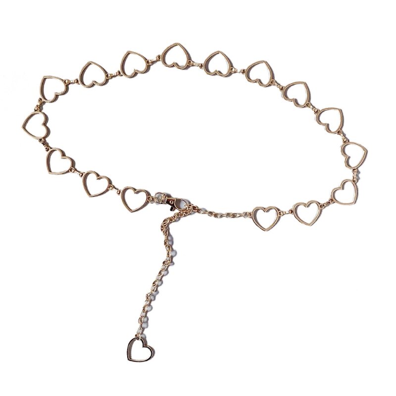 Retro Circle Heart Shaped Metal Waist Belt Jewelry Adjustable Body Belly Chain