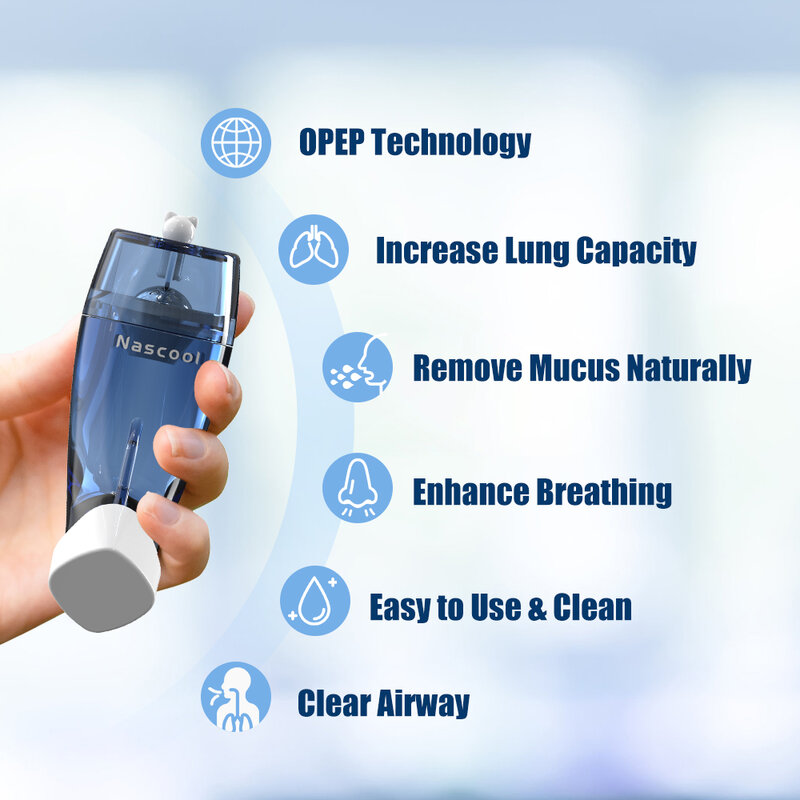 جهاز إزالة المخاط الرئة المتوسع التنفس ممارسة الجهاز التنفسي جهاز تدريب العضلات البلغم الإغاثة واضحة خالية من المخدرات OPEP العلاج