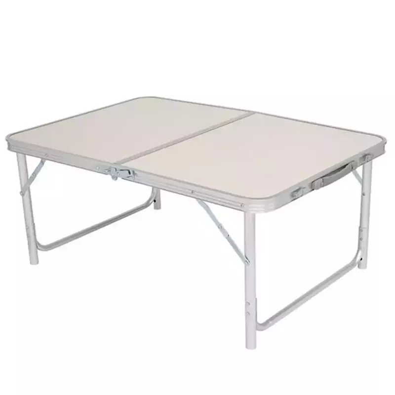 طاولة قابلة للطي من سبائك الألومنيوم للاستخدام المنزلي طاولة بيضاء قابلة للطي 90x60x70cm