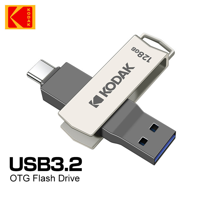 100% محرك أقراص فلاش كوداك OTG نوع c K273 USB 3.2 USB محرك أقراص فلاش بندريف 128GB 64GB حملة القلم لأجهزة الكمبيوتر المحمول ميديا بلاير الهاتف المحمول