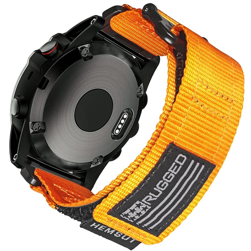 Easyfit البرتقال غارمين حزام (استيك) ساعة سوبر وعرة حزام نايلون المنسوجة حلقة تصميم ل فينيكس سلف Vivoactive 20 مللي متر 22 مللي متر 26 مللي متر