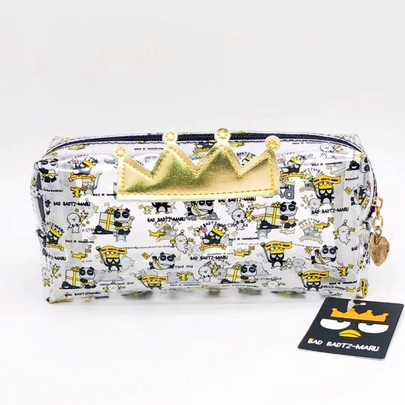 Sanrioed Anime Cartoon Series HelloKitty Cinnamoroll My Melody Kawaii Transparent Stationery Bag Cute Cosmetic Bag Storage Bag