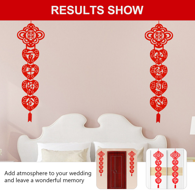 1 Pair Couplet Traditional Wedding Ornaments Chinese Wedding Decoration Chinese Xi Character Banner Garland