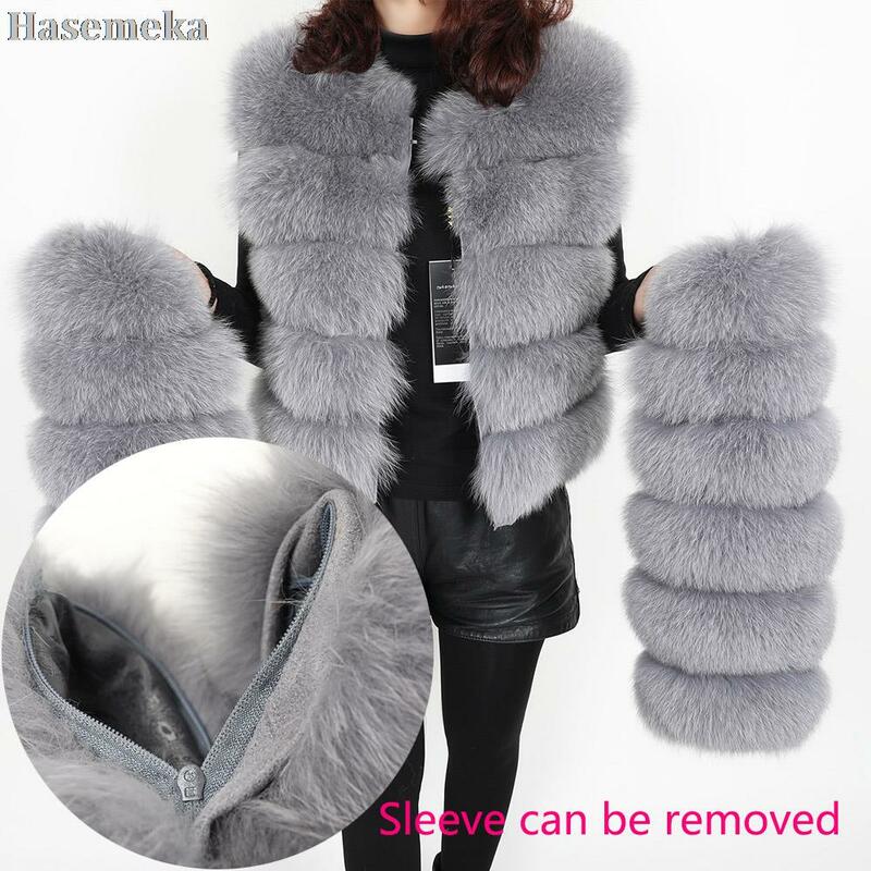 Luxury Real Fox Fur Short Coat Women's Winter Fashion Elgant Natural Fur Jacket Leather Female Thicken Warm Joker Outerwear