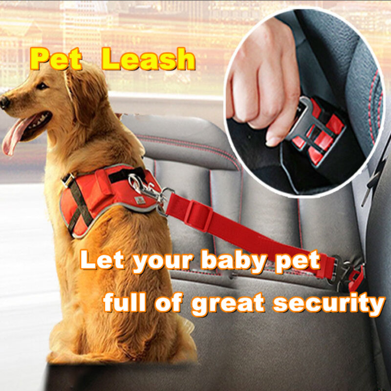 الكلب القط سيارة حزام أمان قابل للتعديل المقود مقعد سيارة حزام ماجيك كليب مستلزمات الحيوانات الأليفة تسخير الآمن رافعة طوق سحب