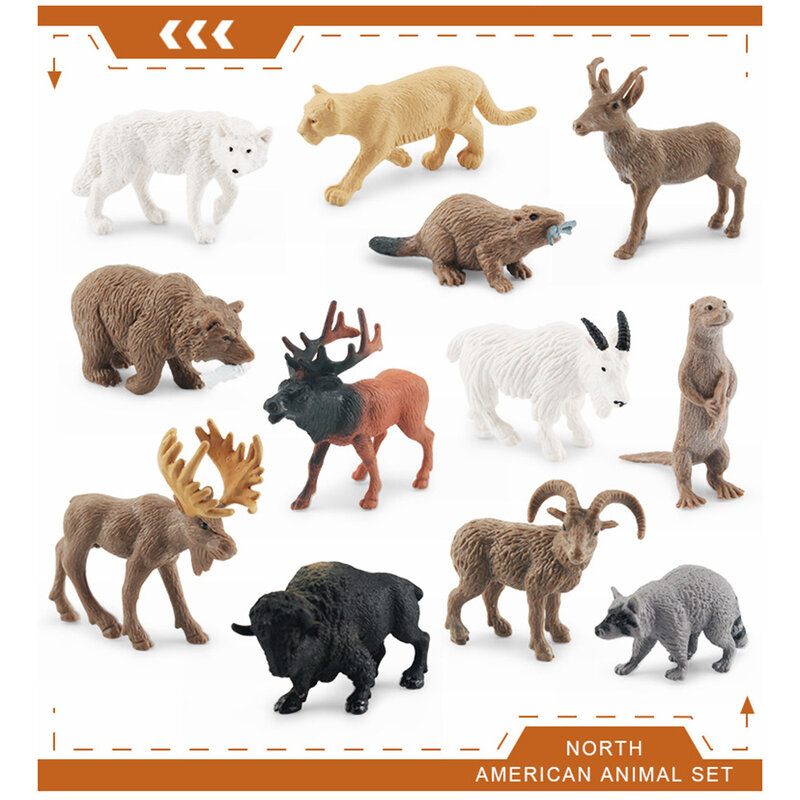 محاكاة الحيوانات البرية نموذج أشيب إلك بيسون واقعية بك سطح المكتب زخرفة محاكاة ألعاب حيوانات البرية بك نموذج حلية B99 #4