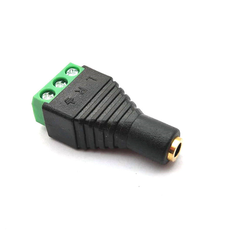 1Pcs 3.5mm Jack Headphone Plug three-node Male/Female Stereo solderless connector Audio head to terminal plug