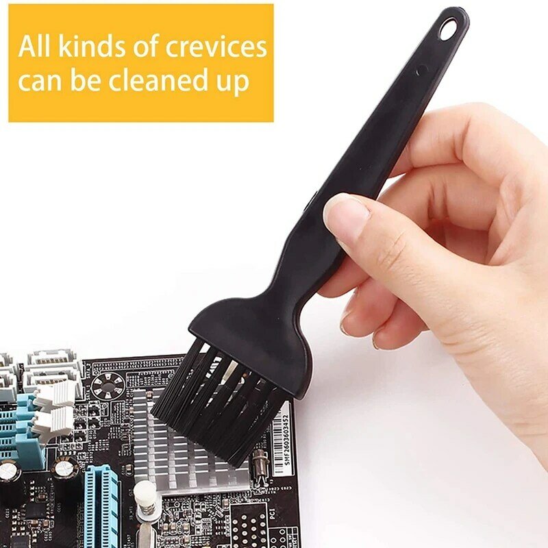 16 Portable Plastic Handle Anti Static Brushes Small Spaces Cleaning Brushes Computer Keyboard Cleaning Brush Kit Black