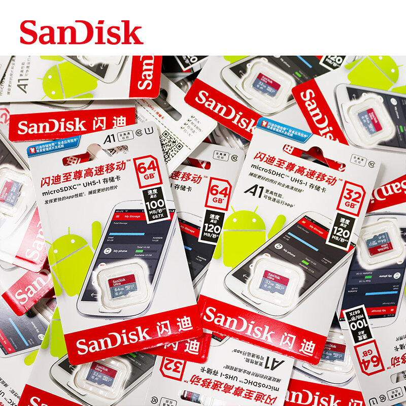 بطاقة سانديسك مايكرو SD 32G 64G 128G 200GB 256G 400GB بطاقة ذاكرة TF للتبديل لعبة مراقبة الفيديو الهاتف الذكي طائرات بدون طيار #5