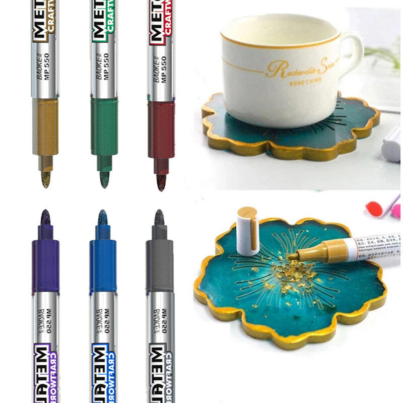 لتقوم بها بنفسك معدن مقاوم للماء قلم طلاء دائم أقلام ملونة الحرف اليدوية الراتنج قالب القلم طالب اللوحة الفن لوازم ثابتة