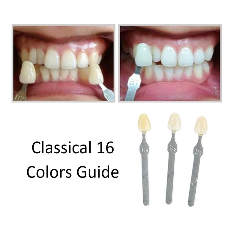 معدات طب الأسنان قياس لون الأسنان الخزف فيتا 16 لون دليل الأسنان نموذج لوحة ملونة معدات طب الأسنان