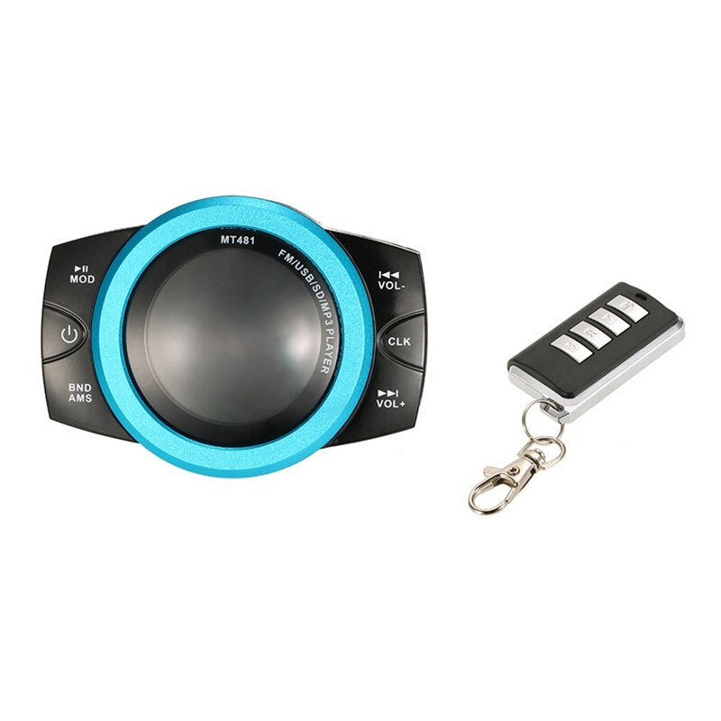 Motorcycle Audio Sound System Stereo Speaker Scooter FM Radio Bluetooth USB MP3 Music Player Anti-Theft Remote Control #1