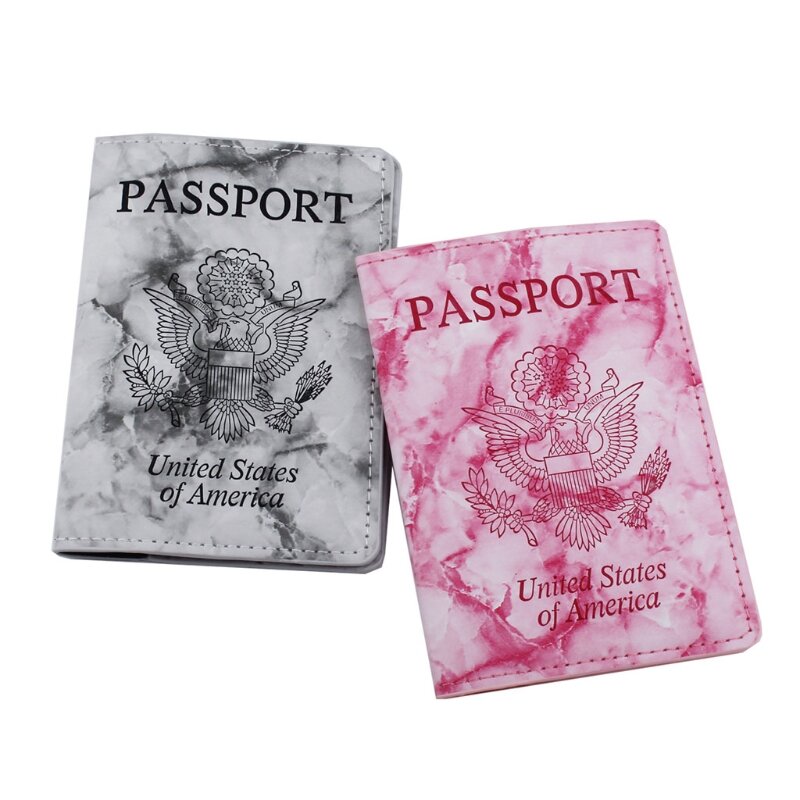 1 مجموعة بولي Leather جلدية حامل جواز سفر غطاء المحفظة الأزواج شهر العسل السفر جواز سفر إكسسوارات السفر للرجال النساء
