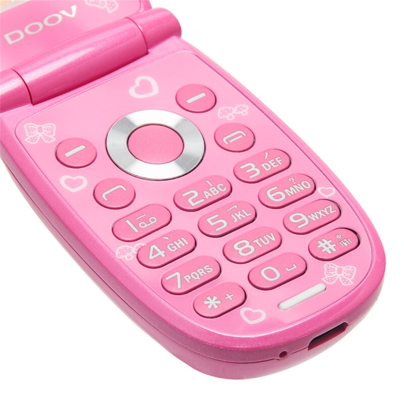 هواتف UNIWA DOOV W11 صغيرة قابلة للطي GSM رباعية الموجات مع لوحة مفاتيح للأطفال شاشة 1.44 بوصة 500mAh 0.08MP كاميرا هاتف محمول صغير