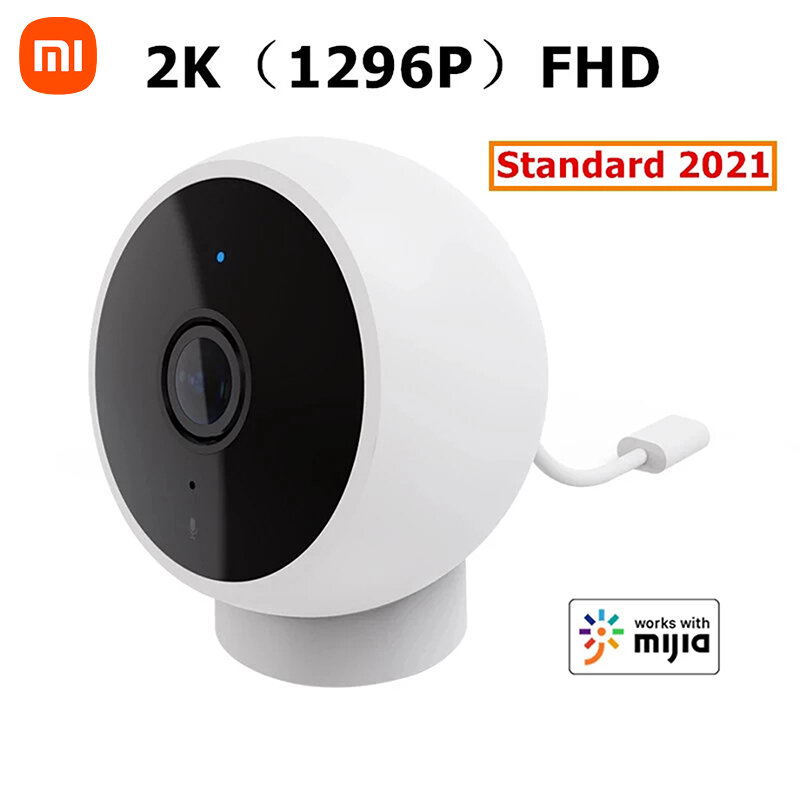 كاميرا ذكية من شاومي Mijia إصدار 2021 كاميرا 2K 1296P فائقة الدقة IP مع تقنية الذكاء الاصطناعي والكشف عن الحركة 2.4G وخاصية WiFi والرؤية الليلية بالأشعة ت...