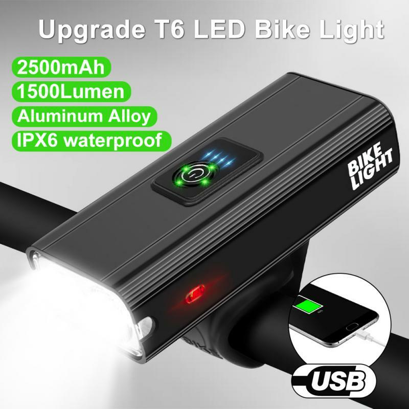 T6 LED إضاءة دراجة هوائية الجبهة 1500 التجويف USB فانوس/ مشكاة قابل لإعادة الشحن الطريق دراجة هوائية جبلية مصباح الدراجات مصباح يدوي دراجة