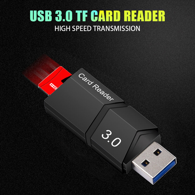 سائق حر عالية السرعة USB 3.0 TF قارئ بطاقة صغيرة SD نقل البيانات القراءة الكتابة محول قارئ بطاقة الذاكرة للكمبيوتر