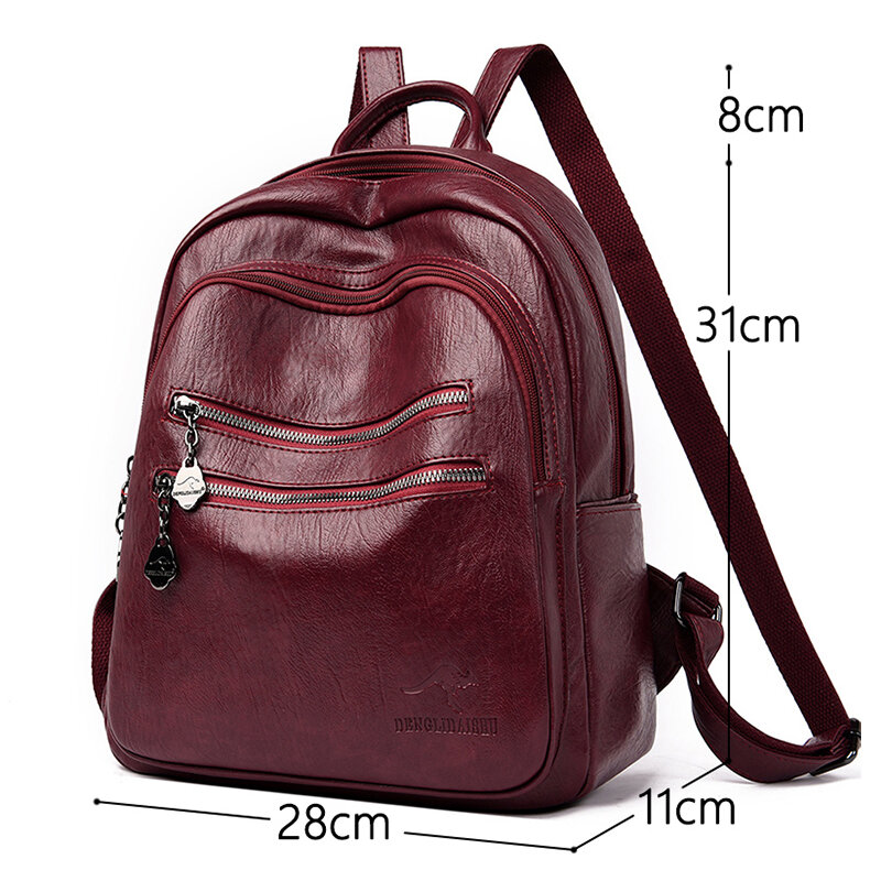 عالية الجودة جلد النساء على ظهره حقيبة ظهر الطالب عادية سعة كبيرة حقيبة السفر الحقائب المدرسية للمراهقات Mochila