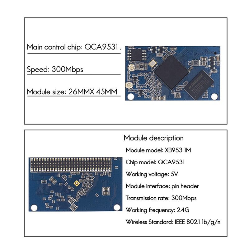 QCA9531M وحدة التوجيه كوالكوم 300M بوابة 2.4G التوجيه المدمج في وحدة