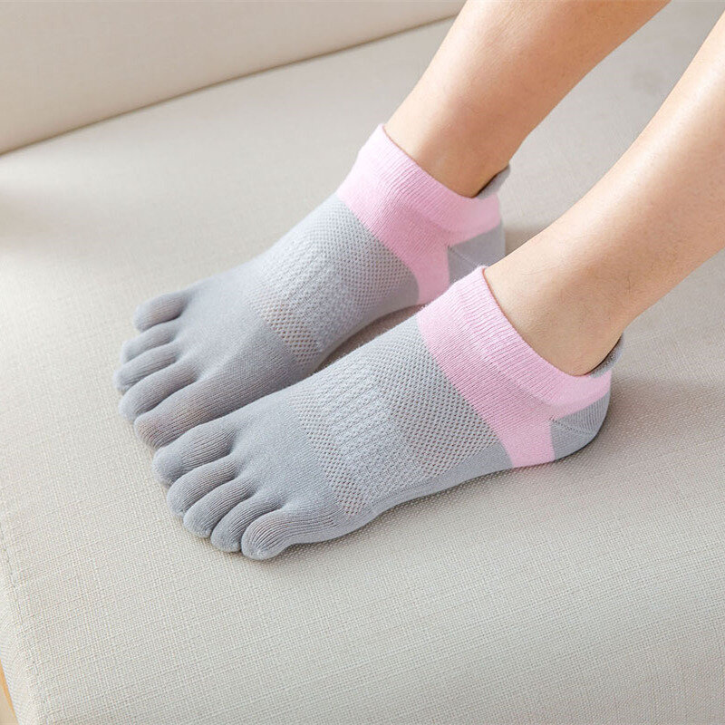 New Woman Girl Harajuku Socks with Toes Cotton Candy Color Colorful Young Casual Fashion Ankle No Show Five Finger Socks