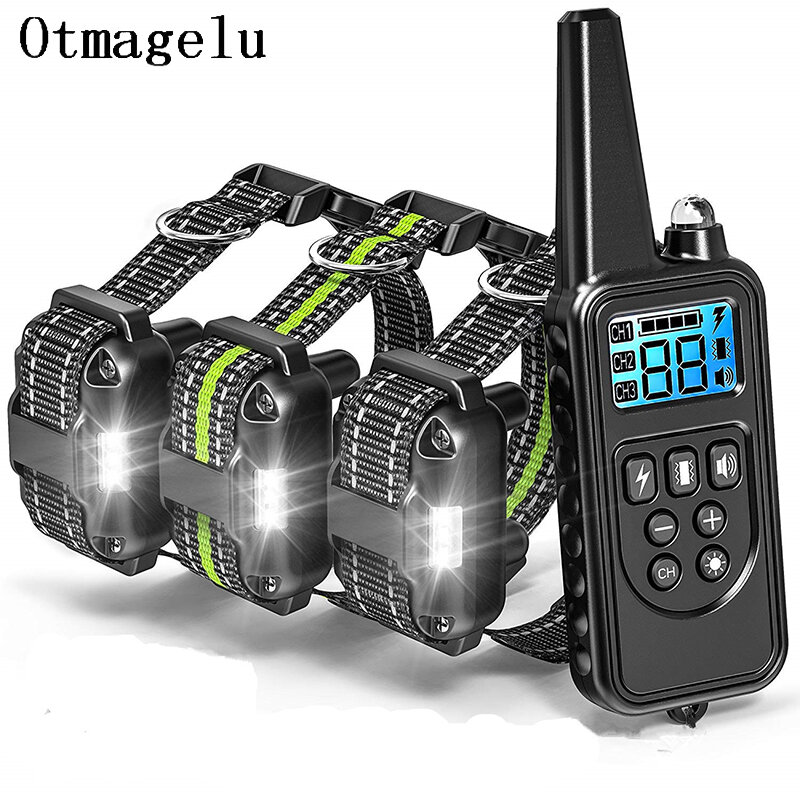 Pet Remote Control Electric Dog Training Collar with LCD Display Waterproof Rechargeable Collars Dropshipping 2019 New Arrives