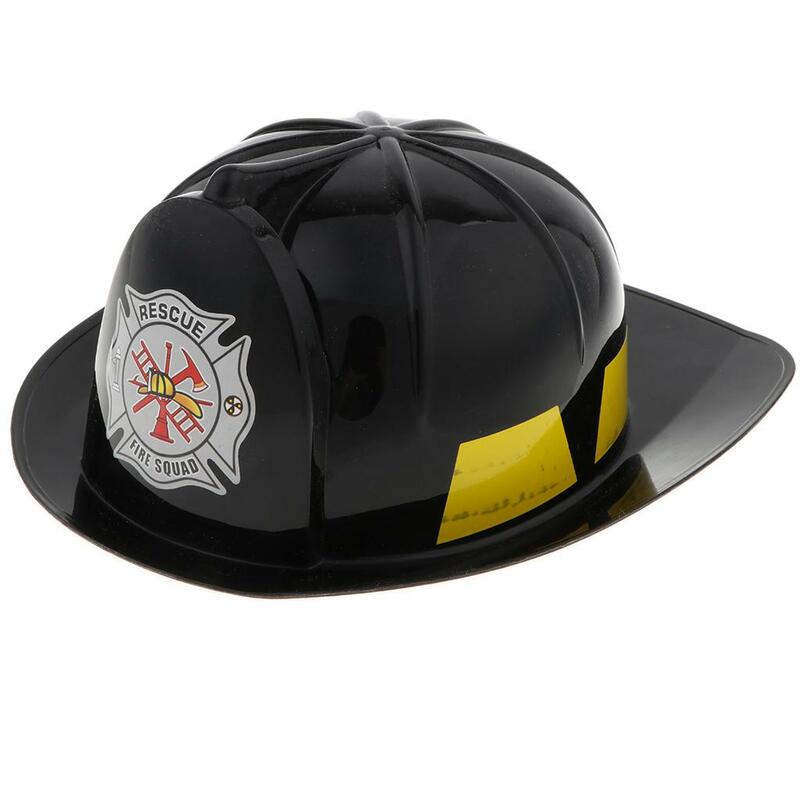Plastic Firefighters Safety Helmet  Fireman Fancy Dress  Play Black