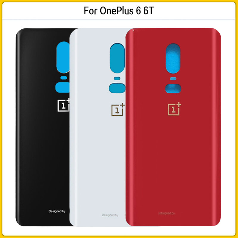 جديد ل OnePlus 6 البطارية الغطاء الخلفي الزجاج لوحة الباب الخلفي ل OnePlus 6T 6 T البطارية الإسكان مع لاصق استبدال