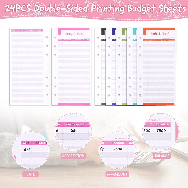 Expense Budget Sheet Can Be Used As A Budget Sheet For A6 Binder, An Expense Tracker For Cash Envelope Wallet