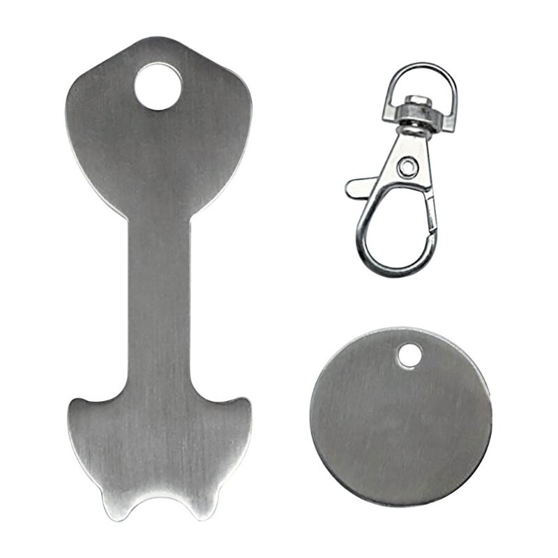 Supermarket Shopping Coin Trolley Unlock Key Rings Stainless Steel Key Chains Fashion Accessories Imitation KeyChains Toy