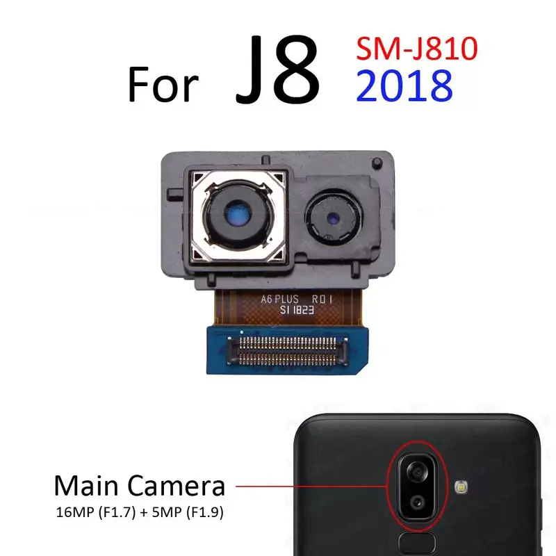 الكاميرا الخلفية الرئيسية التي تواجه سيلفي لسامسونج غالاكسي J8 J6 J4 زائد J2 برو 2018 وحدة صغيرة كبيرة الشريط الكابلات المرنة أجزاء