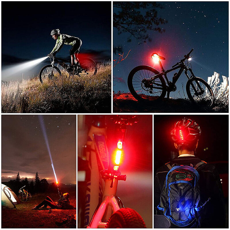 مجموعة الدراجة الخفيفة مع عداد السرعة USB قابلة للشحن السوبر مشرق الجبهة المصباح 5 طرق الإضاءة للتنقل وركوب الدراجات على الطرق