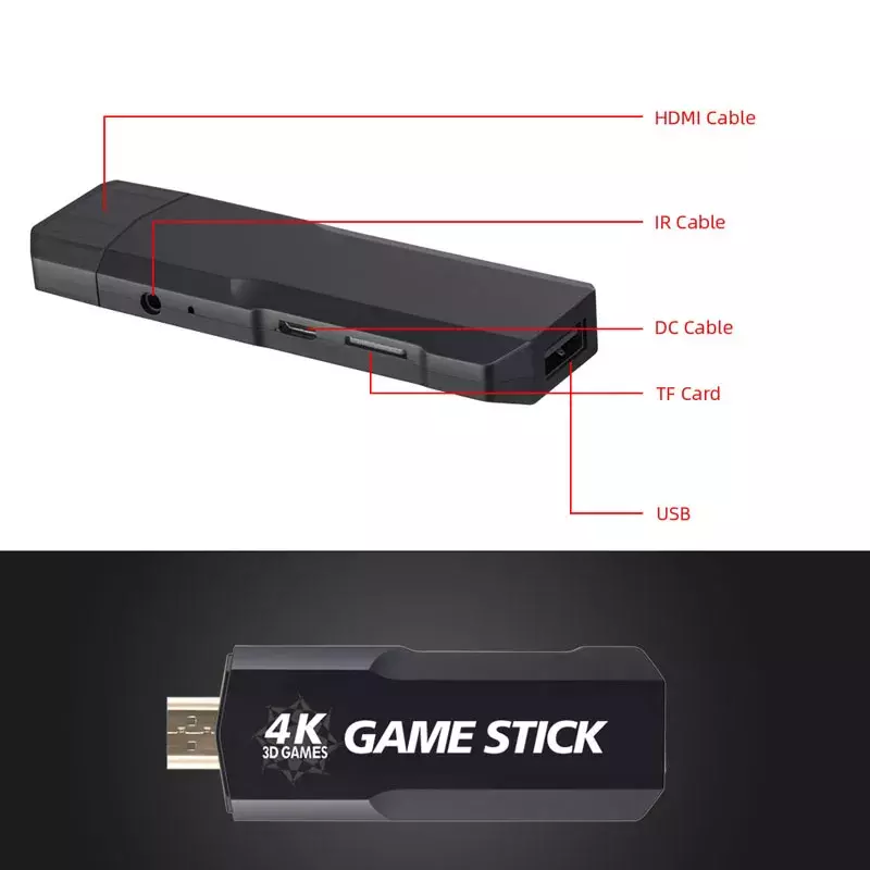 لعبة فيديو وحدة التحكم GD10 4K HD إخراج لعبة عصا emubic 4.3 نظام 2.4G وحدات تحكم لاسلكية ثلاثية الأبعاد PSP PS1 40 أجهزة محاكاة