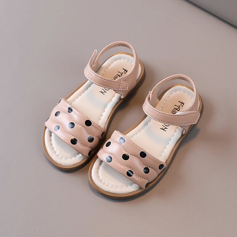 Children's Sandals New Summer 2022 Students Sweet Little Girl Wave Point Princess Sandals Fashion Simple Girls Beach Shoes7166