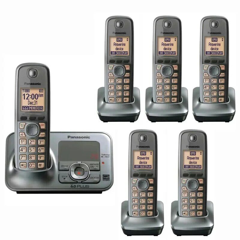 هاتف لاسلكي رقمي مع آلة الإجابة Handfree البريد الصوتي الخلفية LCD الهاتف اللاسلكي لمكتب المنزل الأسود