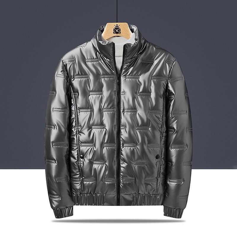 Bomber Jacket Men's Large Coat 2022 Winter Bright Face Jacket Fashion Down Cotton Padded Clothes Down Parka Men Coat