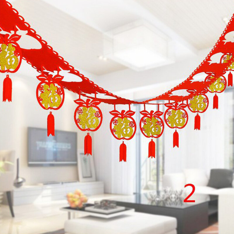 300 سنتيمتر 2021 السنة الصينية الجديدة الربيع مهرجان الديكور سحب العلم غير المنسوجة النسيج السنة الجديدة مهرجان ديكور المنزل معلقة #3