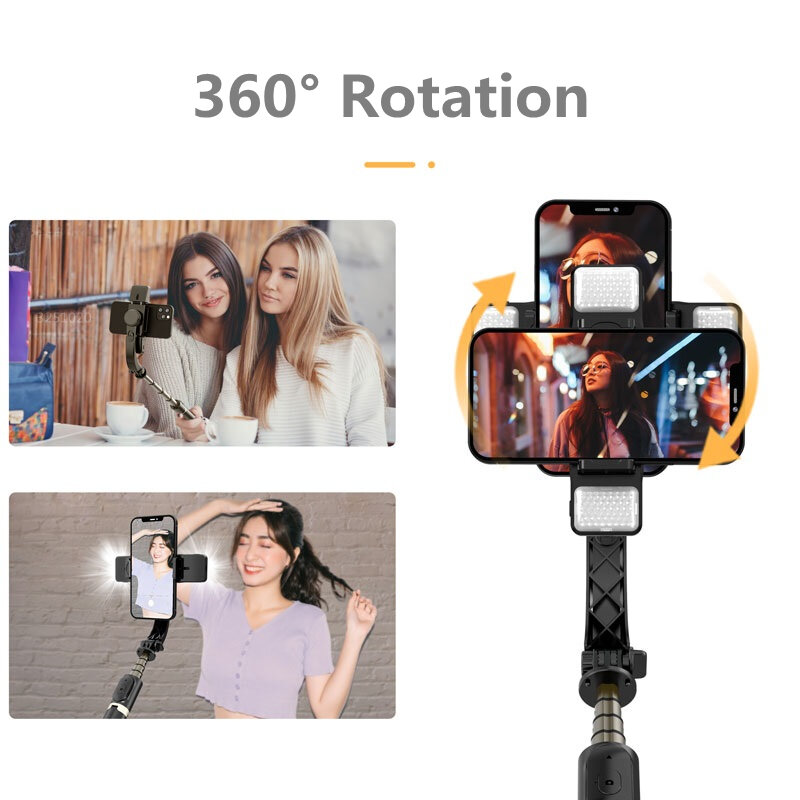 FGCLSY جديد سماعة لاسلكية تعمل بالبلوتوث الألومنيوم Selfie عصا ترايبود مثبت أفقي مع 360 الدورية مزدوجة ملء ضوء زر تحكم عن بعد #5