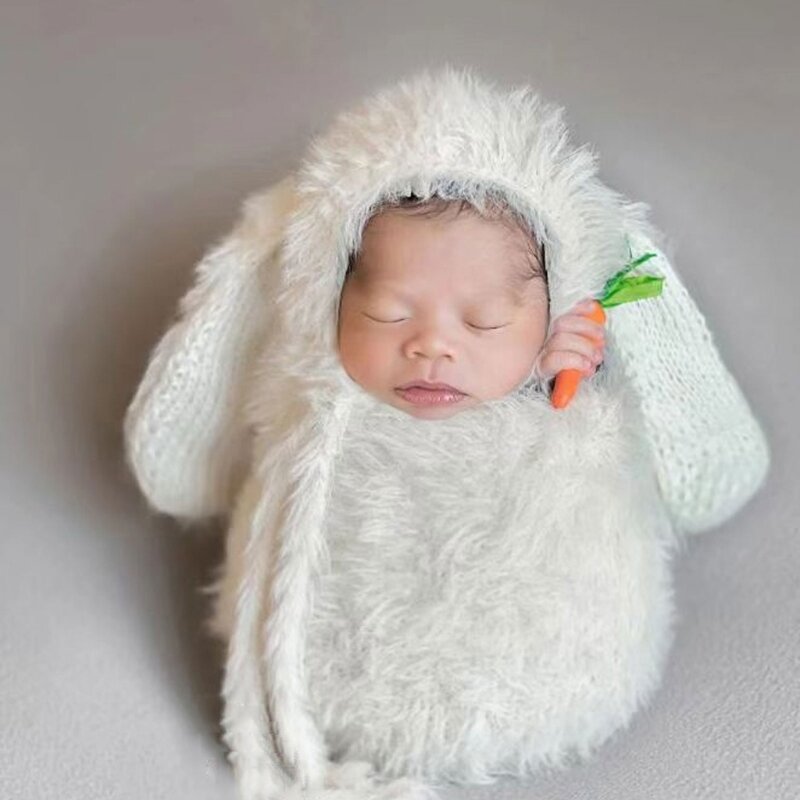 الأرنب الأذن الطفل قبعة التصوير الدعائم صور أغطية الرأس الوليد الأرنب زي القبعات