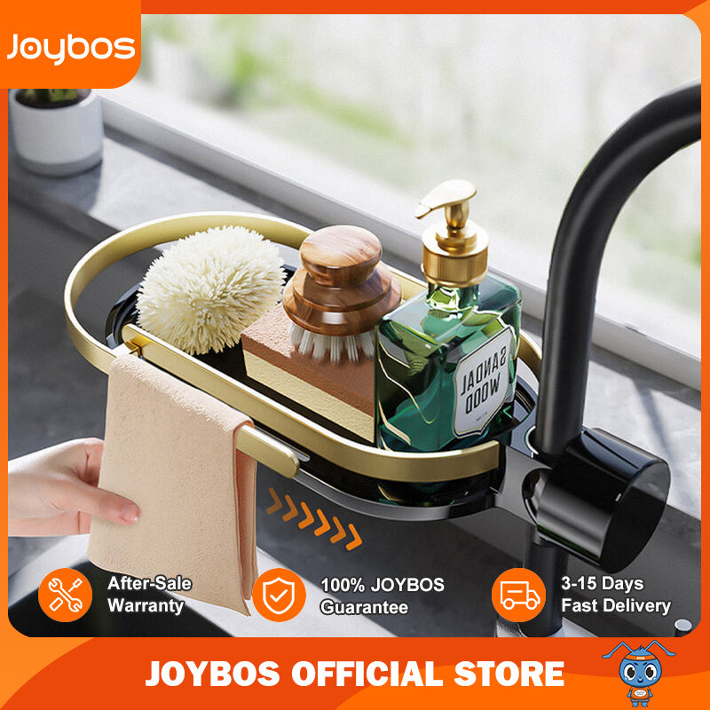 JOYBOS صنبور رف بالوعة المطبخ تخزين الحمام رف تخزين معادن سهلة التركيب إطار طبقة واحدة