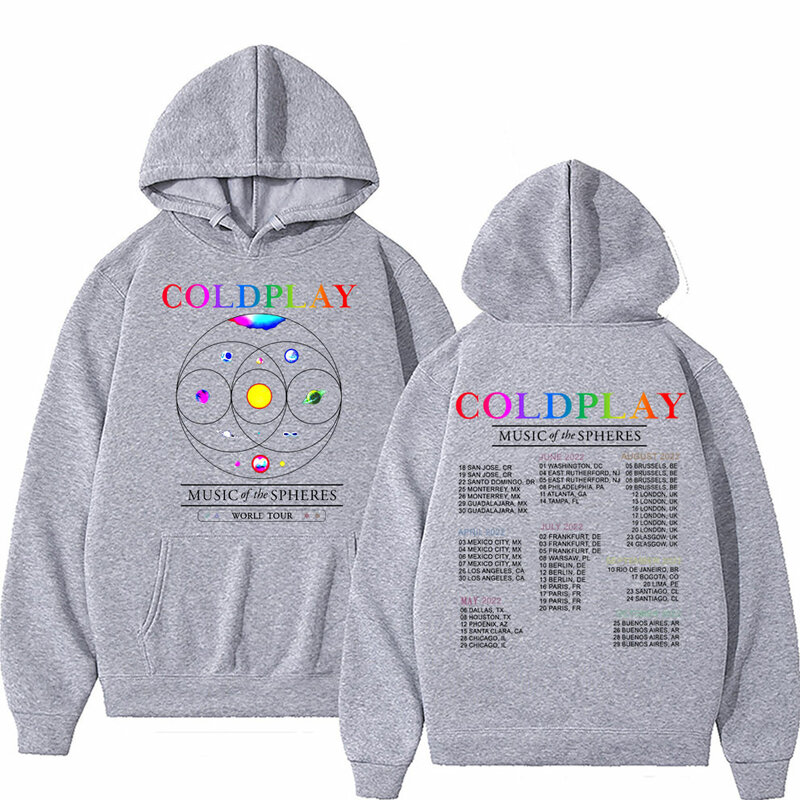Coldplay Music of The Spheres Tour Hoodie Rock Band Hip Hop Men Women Oversized Hoodies Cotton Tops Man Fashion Loose Streetwear
