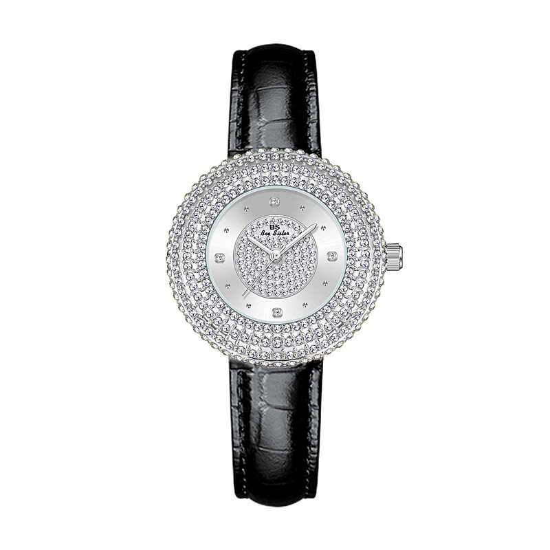 Uالتايلاندية-ساعة كوارتز نسائية مع حزام من الجلد ، مجوهرات الماس الكامل ، سوار مقاوم للماء ، العلامة التجارية الفاخرة ، والأزياء الإناث ، H158 #3