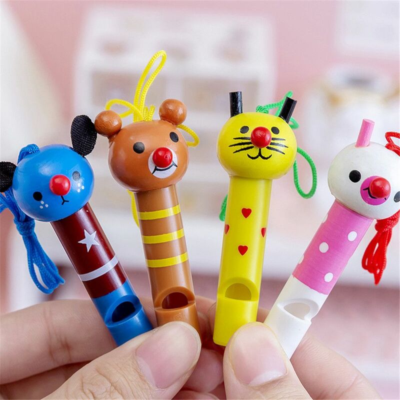 Cute Creative Party Favors Decor Animal Shape Wooden Whistles Baby Shower Noice Maker Kids Birthday Gifts Children Toys